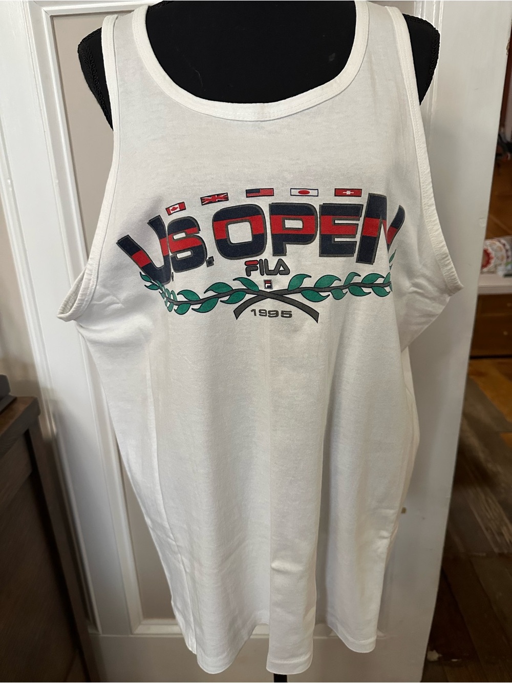 Vintage FILA  White US Open Graphic Tank Top
